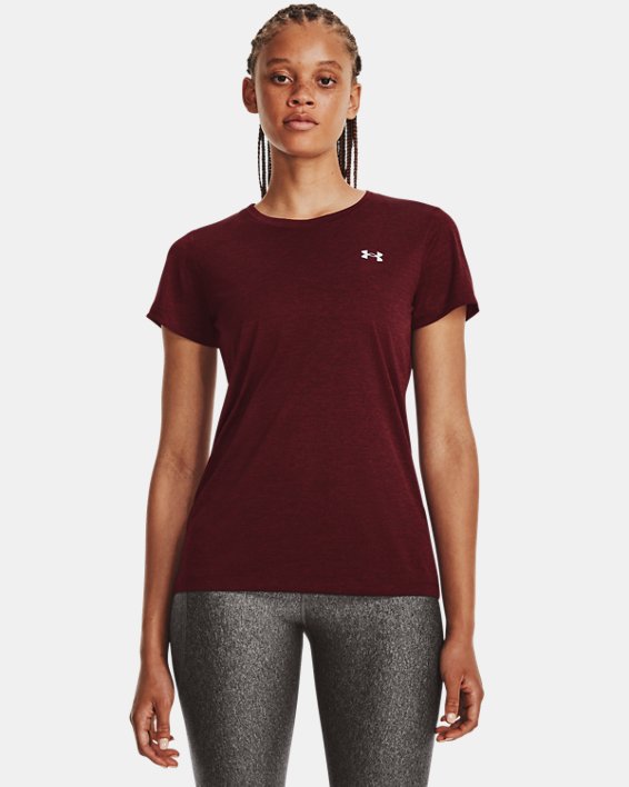 Damen UA Tech™ Twist T-Shirt, Maroon, pdpMainDesktop image number 0